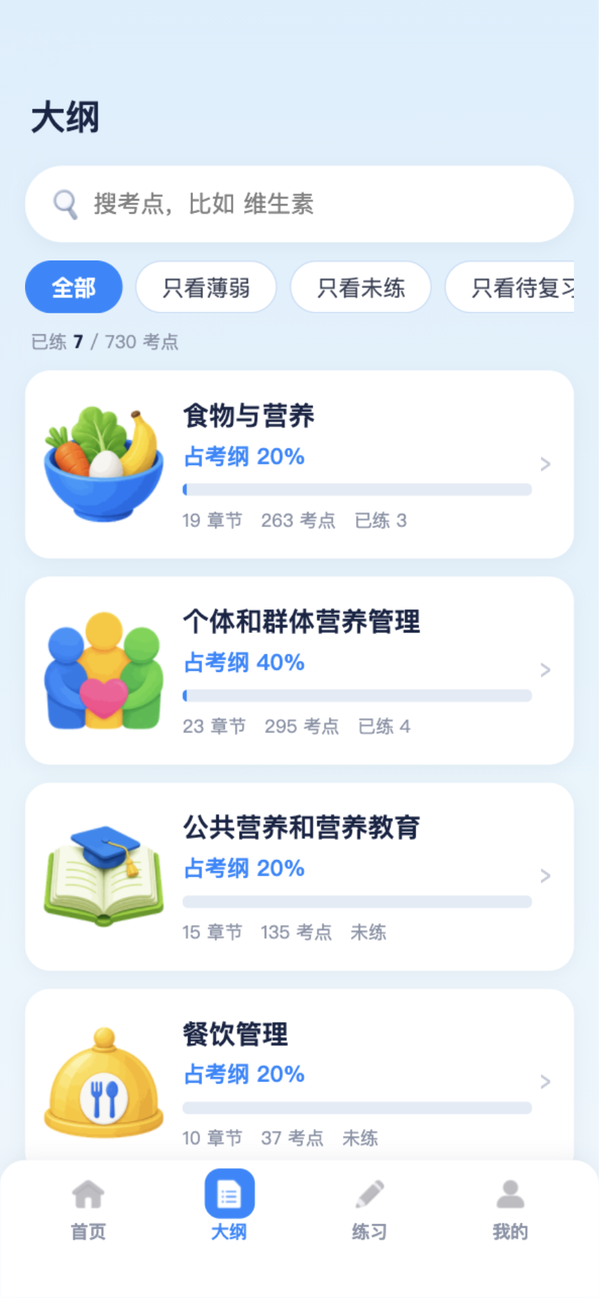 彩虹题伴大纲页:四大模块与学习进度